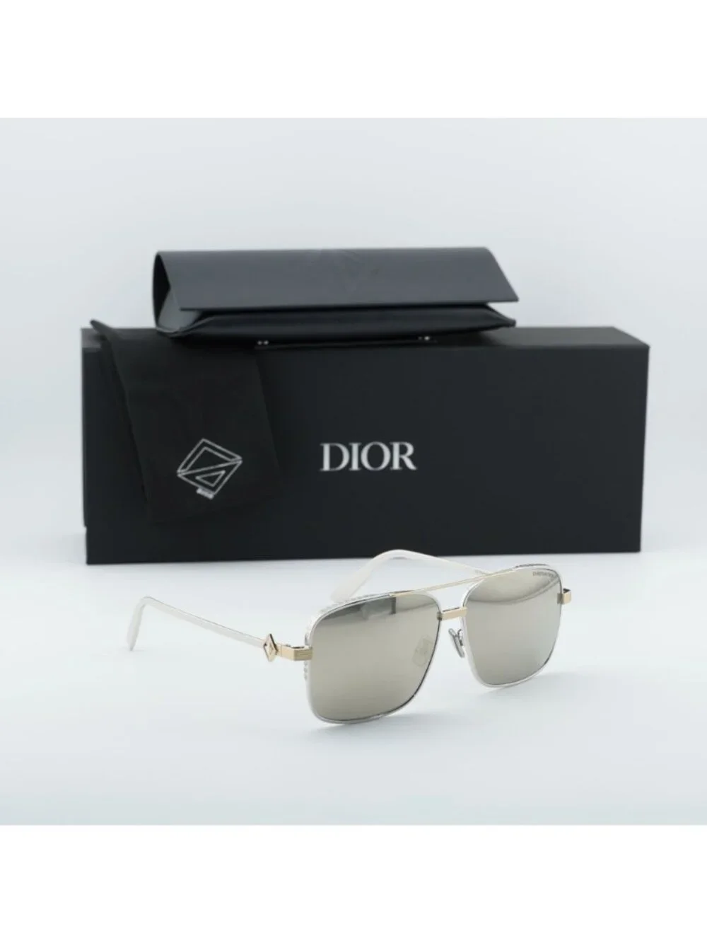 Dior CD DIAMOND S9F F2A5 Square Sunglasses – Palladium / Silver Mirror